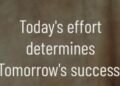 Today's Effort, Tomorrow's Ease